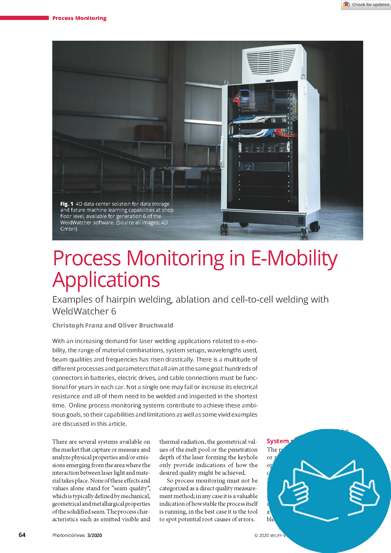 Process Monitoring in E-Mobility Applications